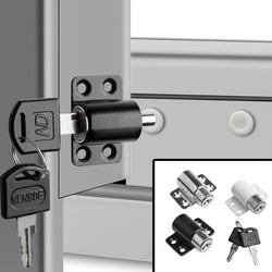 Fenster- und Türsicherung SecuLino SlideLock | Kindersicherung & Einbruchschutz für Schiebe- und Flügeltüren | Mit 2 Schlüsseln | Aluminiumlegierung