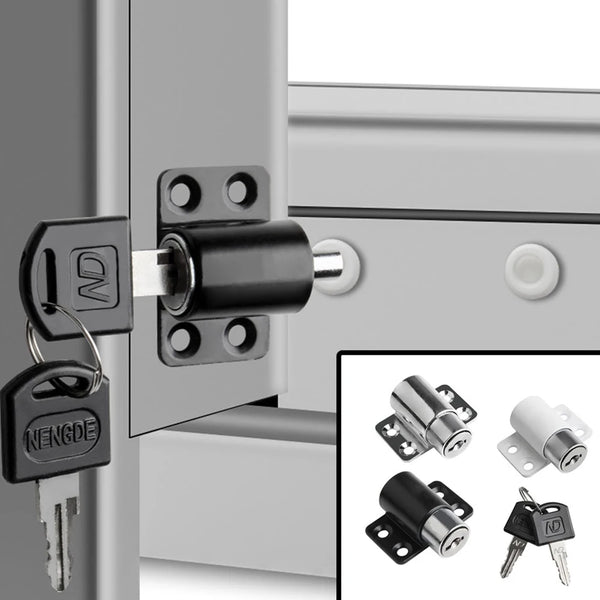 Fenster- und Türsicherung SecuLino SlideLock | Kindersicherung & Einbruchschutz für Schiebe- und Flügeltüren | Mit 2 Schlüsseln | Aluminiumlegierung