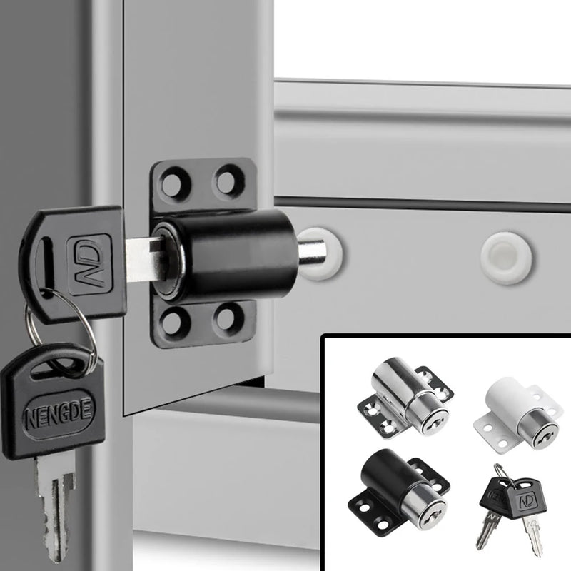 Fenster- und Türsicherung SecuLino SlideLock | Kindersicherung & Einbruchschutz für Schiebe- und Flügeltüren | Mit 2 Schlüsseln | Aluminiumlegierung