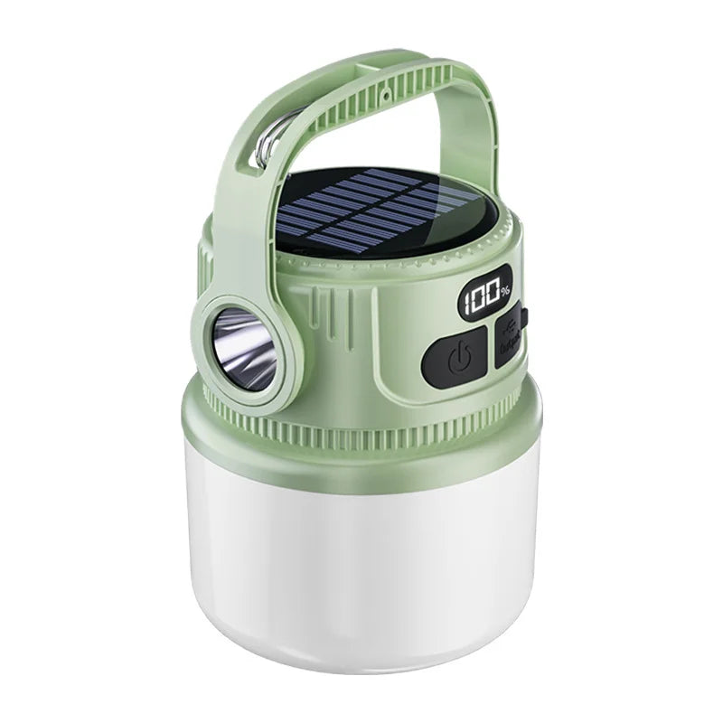 Luminatra Solar LED Campinglampe | Wiederaufladbar & Wasserdicht | 6 Lichtmodi | Für Outdoor, Notfälle & Reisen