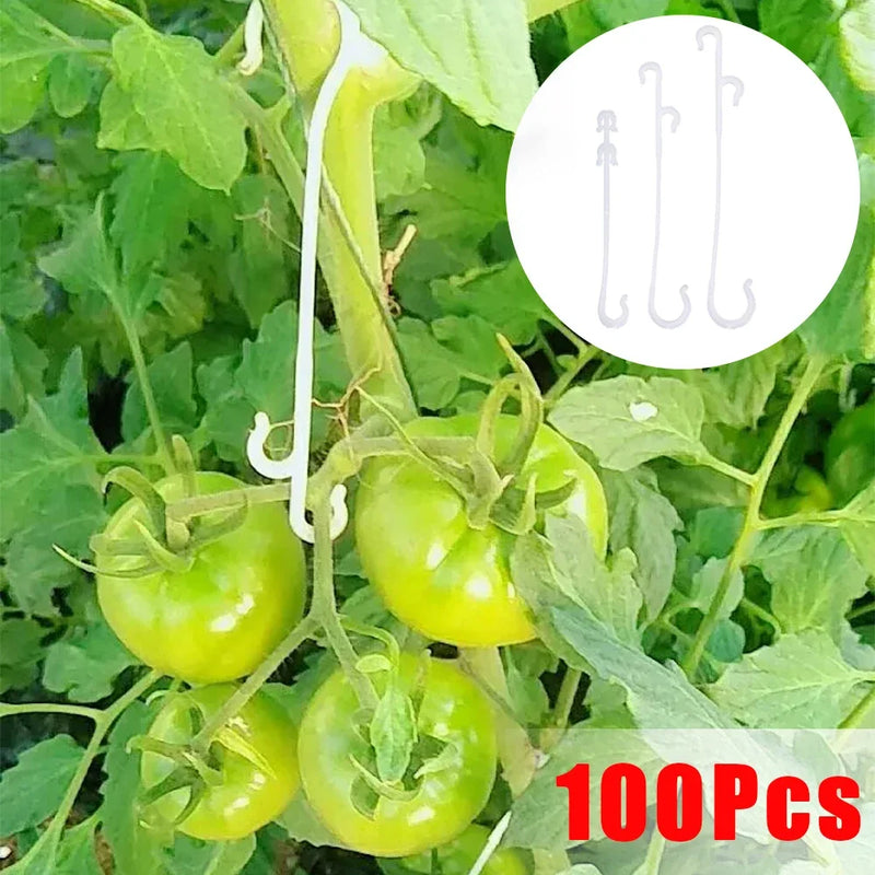 GrowHook J | Wiederverwendbare J-Haken für Tomaten & Kletterpflanzen | 9,5 cm / 13 cm / 16 cm | 1–100 Stück | Pflanzenhalter für Rankhilfe