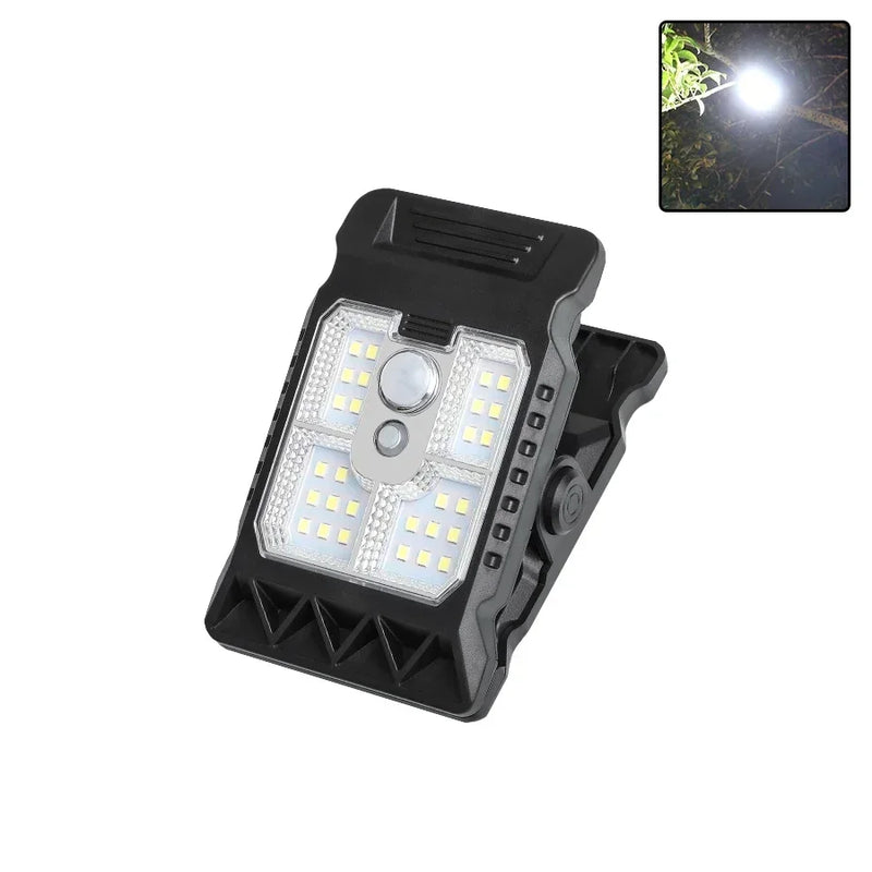 Solar Clip Lampe | Bewegungsmelder & 3 Lichtmodi | Warmweiß/Kaltweiß | IP65 Wasserdicht & USB-C