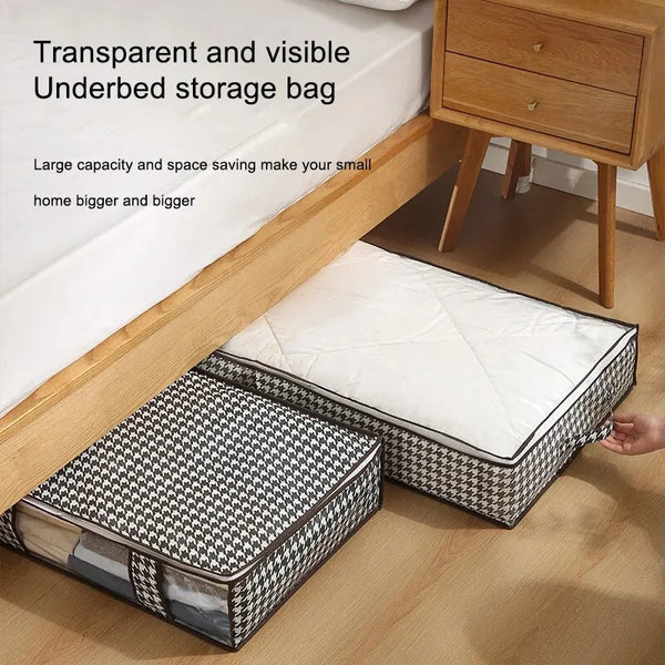 Faltbare Aufbewahrungstasche SpaceHound Classic | Staub- & Feuchtigkeitsschutz | Hahnentritt-Design | Großes Fassungsvermögen | Mit Sichtfenster