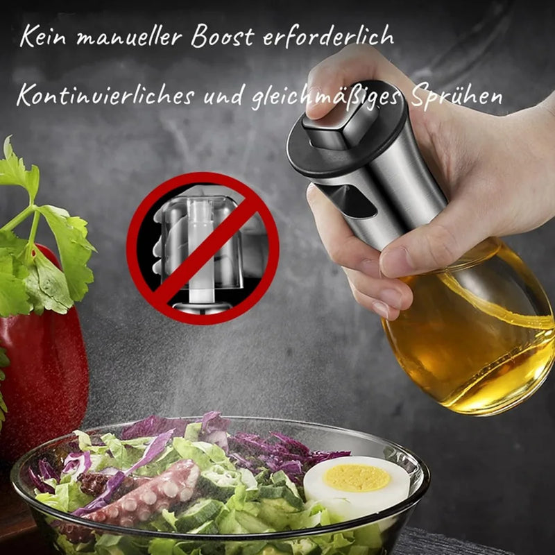 CulinaMist Pro  Ölsprüher 200 ml | Feiner Nebel & verbesserte Düse | Für Öl, Essig & Zitronensaft | Edelstahl & Glas