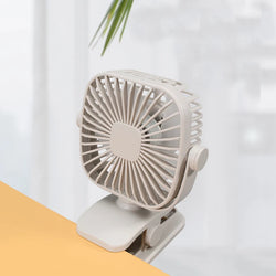 USB Mini-Ventilator SilentBreeze | Tragbar & Wiederaufladbar | Leise Tisch- & Clip-Lüfter für Schreibtisch & Bettgestell