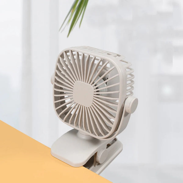 USB Mini-Ventilator SilentBreeze | Tragbar & Wiederaufladbar | Leise Tisch- & Clip-Lüfter für Schreibtisch & Bettgestell