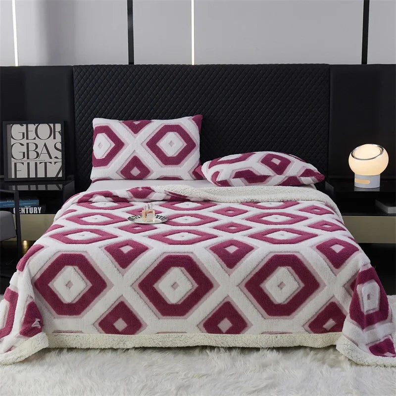 Flanell-Decke Caldoria | Extra Dick & Weich | Hautfreundlich & Wärmend für Herbst & Winter | Sofa-, Bett- & Reise-Decke