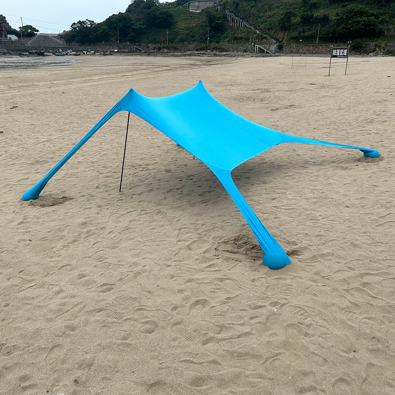 Solaviva Strandmuschel mit UV-Schutz UPF50+ | Winddicht & Wasserdicht | Für 3–4 Personen | 200×200×170 cm