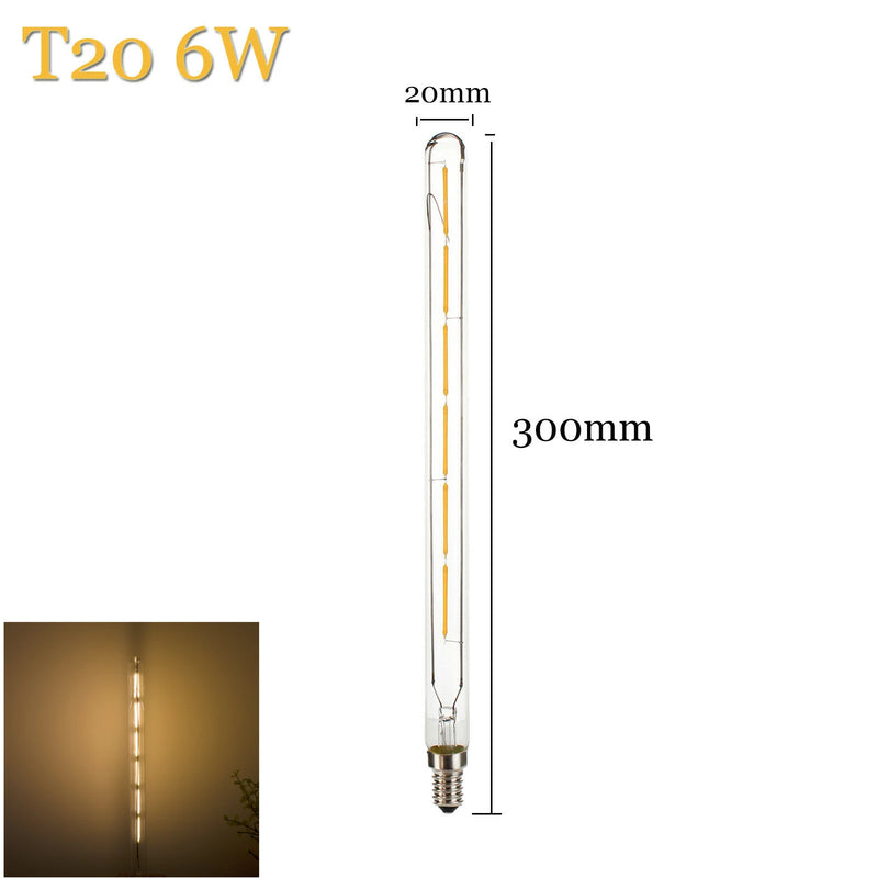 RetroLume | LED Röhrenlampe E14 | Vintage Filament Design | Warmweiß 2700K | 3W / 4W / 6W