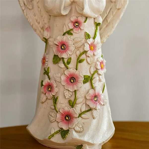 Solar Gartenfigur LumiAngel | Engel Statue mit Solarlicht | Handgefertigte Gartendeko aus Harz | Umweltfreundlich & Geschenkidee