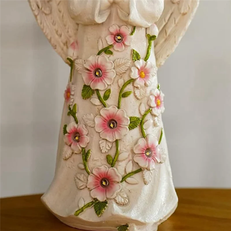 Solar Gartenfigur LumiAngel | Engel Statue mit Solarlicht | Handgefertigte Gartendeko aus Harz | Umweltfreundlich & Geschenkidee