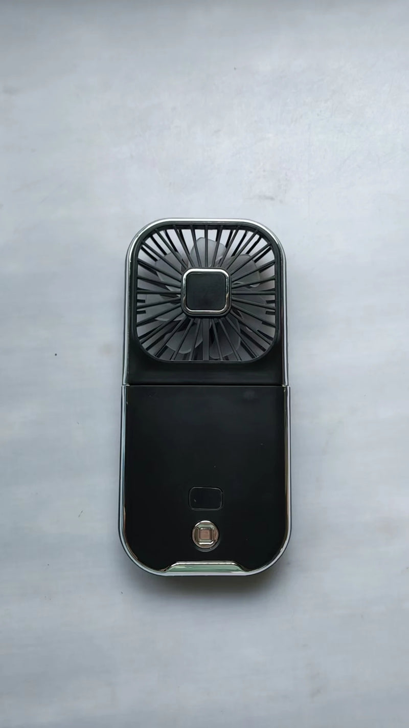 Luftigo Tragbarer USB-Ventilator | Digitalanzeige | Rückwärtslauf & Mehrfach-Windmodi | Kompakt & Wiederaufladbar