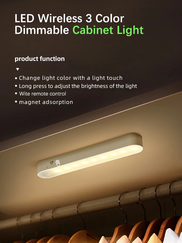 LED Nachtlicht Lunora | Dimmbar mit Fernbedienung | Magnetische Befestigung | Wiederaufladbar