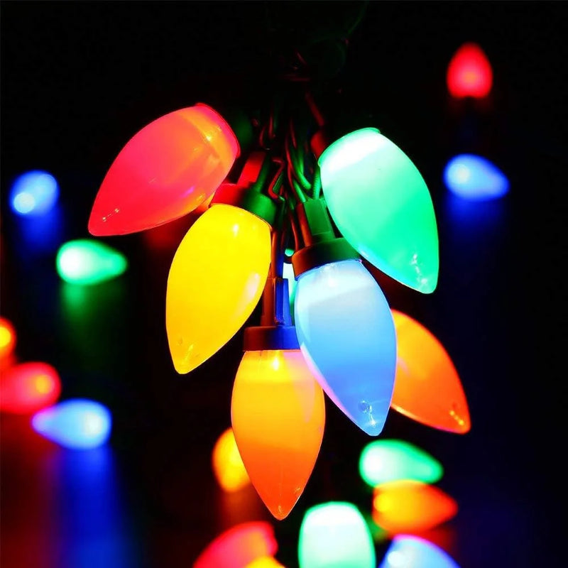 LumiBerry LED Weihnachtslichterkette C7 | Vintage Erdbeer-Design | Fernbedienung & Timer | Innen & Außen