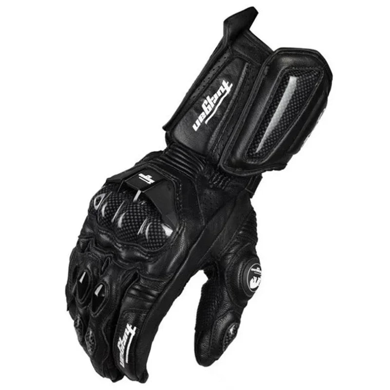 Motorradhandschuhe RidePro Carbon | Wind- & Wasserdicht | Touchscreen-fähig | Echte Lederprotektoren | Für Sommer & Winter