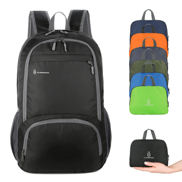 TrekVita Faltbarer Rucksack | Ultraleicht & Wasserdicht | 31×14×47 cm | Outdoor- & Reiserucksack für Damen & Herren