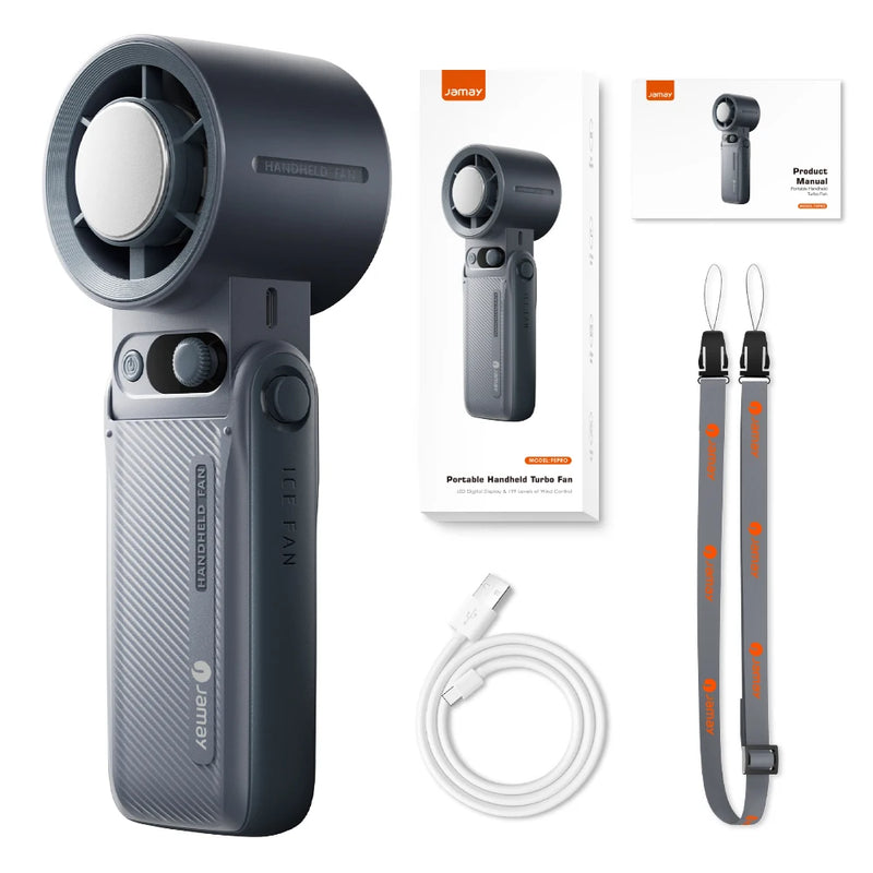 Aervico 3-in-1 Tragbarer Ventilator F5PRO | Umhängbar, Tisch- & Handventilator | 38000 mAh Akku | LED-Anzeige & Sofortkühlung