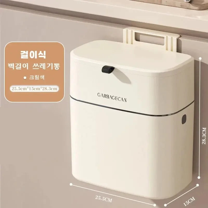 Hängender Mülleimer CleanFold SquareBin | Mit Klappdeckel & großer Kapazität | Für Bad, Küche & WC | 25,5 × 15 × 28,3 cm
