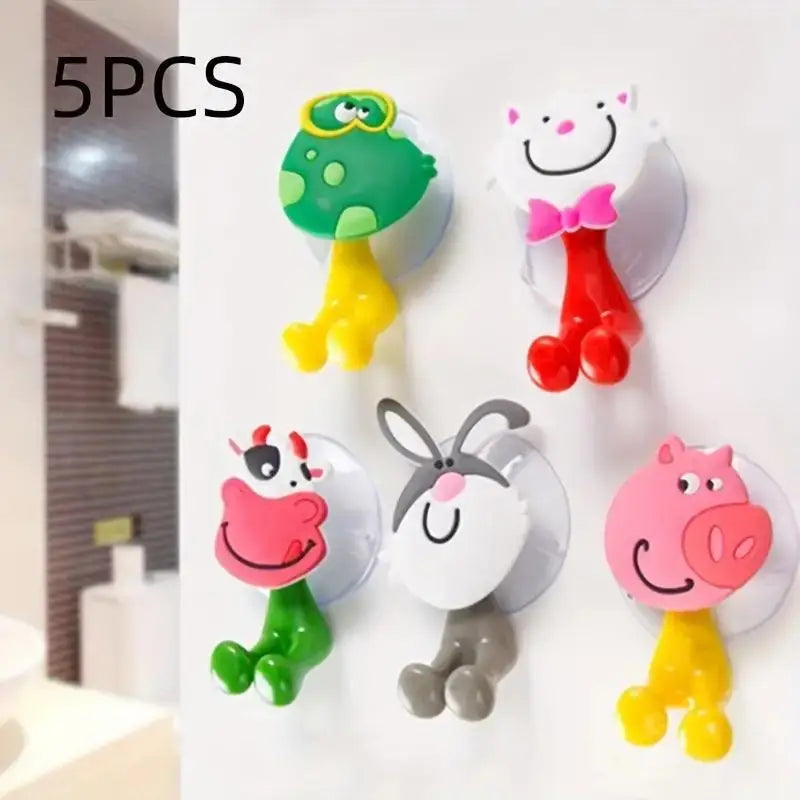 Zahnputzhalter Set | 5-teilig | Niedliche Tiermotive | Wandmontage