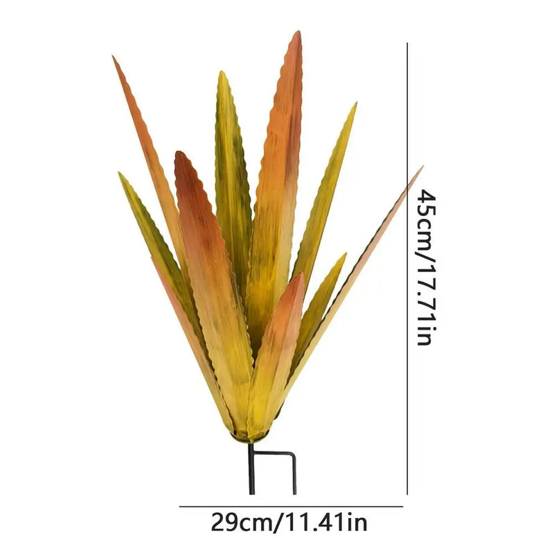 Floraza Metall Agave Skulptur | Handgefertigte Gartendeko | Wetterfest & Elegant | 29 × 29 × 45 cm