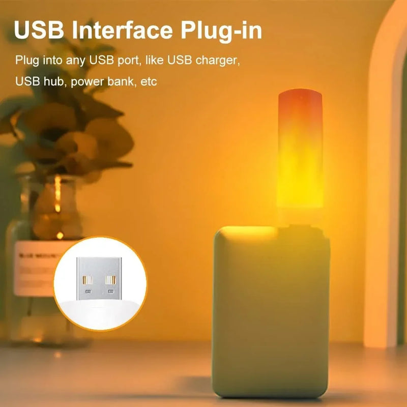 LED-Flammenlicht FlameGlow | USB-Flackerlampe | Realistischer Flammeneffekt | Stimmungs- & Dekolicht