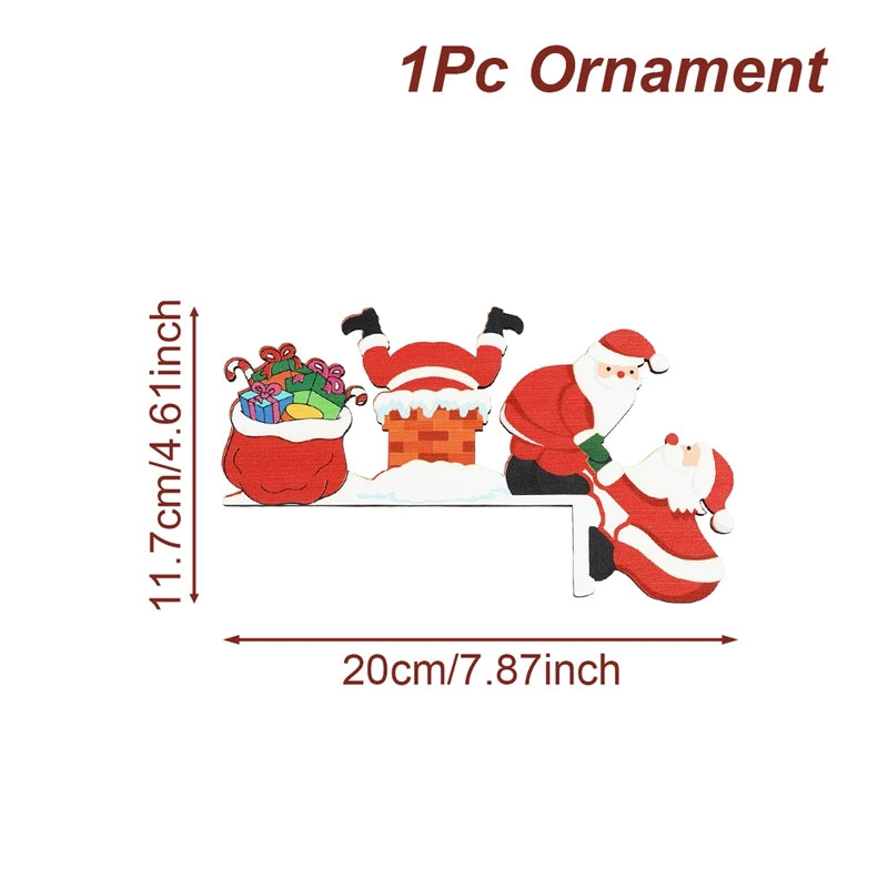 Weihnachtliche Holzdeko FrostiHome | Weihnachtsmann & Schneemann | Holz Türschild & Eckdeko | Weihnachten & Neujahr 2026