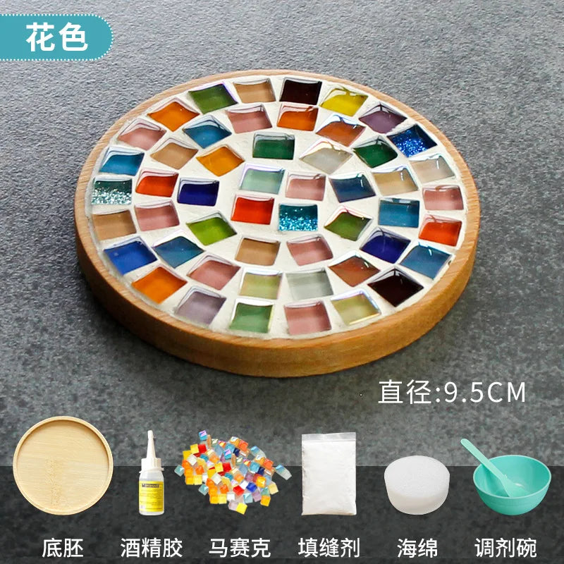 Bambus Mosaik-Untersetzer MosaicJoy | Herz & Quadrat | DIY-Bastelset für Kinder & Erwachsene