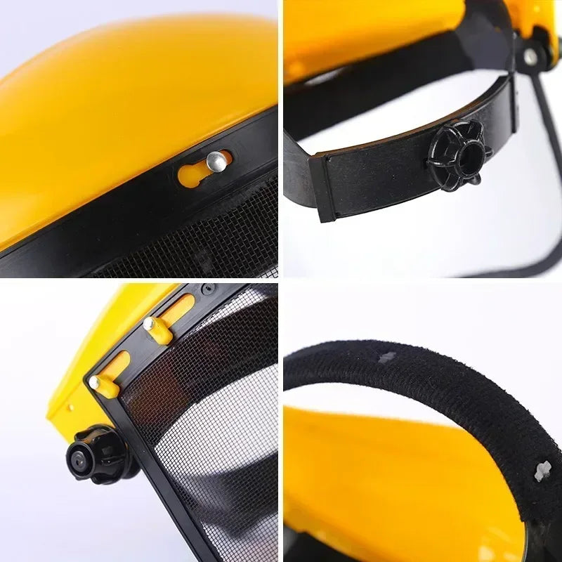 SafeCut Schutzhelm | Edelstahl-Gesichtsschutz für Garten & Bau | Vollmaske gegen Spritzer & Schläge | 39×20 cm