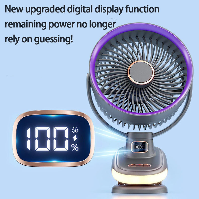 ClipVent Pro | Verstellbarer Clip-Ventilator | 5 Geschwindigkeiten | Digitalanzeige & Flüsterbetrieb