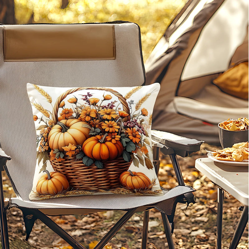 LaubTraum | Zierkissenbezug Retro-Herbst | Dekorativer Akzent fürs Sofa | Polyester 45×45 cm