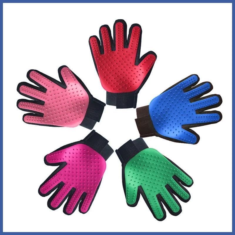 Fellpflege-Handschuh PawLiss TouchGlove | 5-Finger-Massagehandschuh für Hunde & Katzen | 23,2×17,2 cm | TPR & Mesh | Links oder Rechts