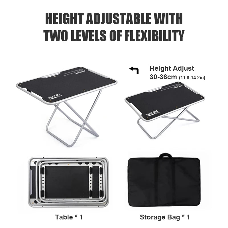 Faltbarer Campingtisch GEARVION TacticalPro | Leicht & Tragbar | Aluminiumlegierung | 60kg Tragkraft | Outdoor, Camping, BBQ
