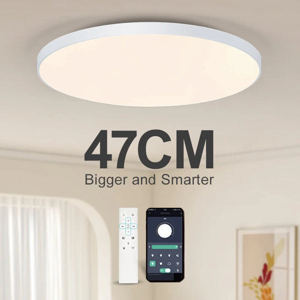 Smart Deckenleuchte LumoSmart | Dimmbar & App-Steuerung | Modernes LED-Design | Schwarz/Weiß