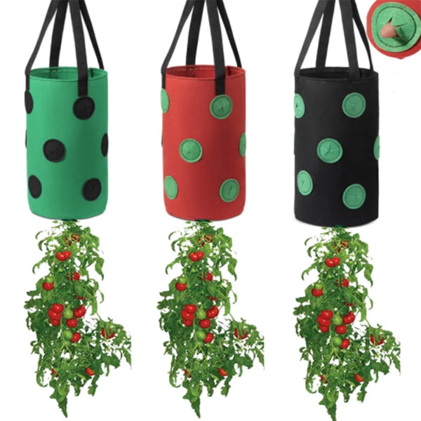 Vertiflor Hängender Pflanzsack mit 13 Taschen | Mehrzweck-Pflanztasche für Tomaten & Erdbeeren | Atmungsaktiv & Wiederverwendbar