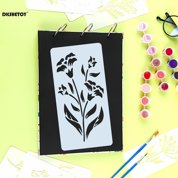 Creativora Schablonen-Set | 10-teilig | Flexible PET-Malschablonen | Für Scrapbooking, Wände, Stoff & Papier
