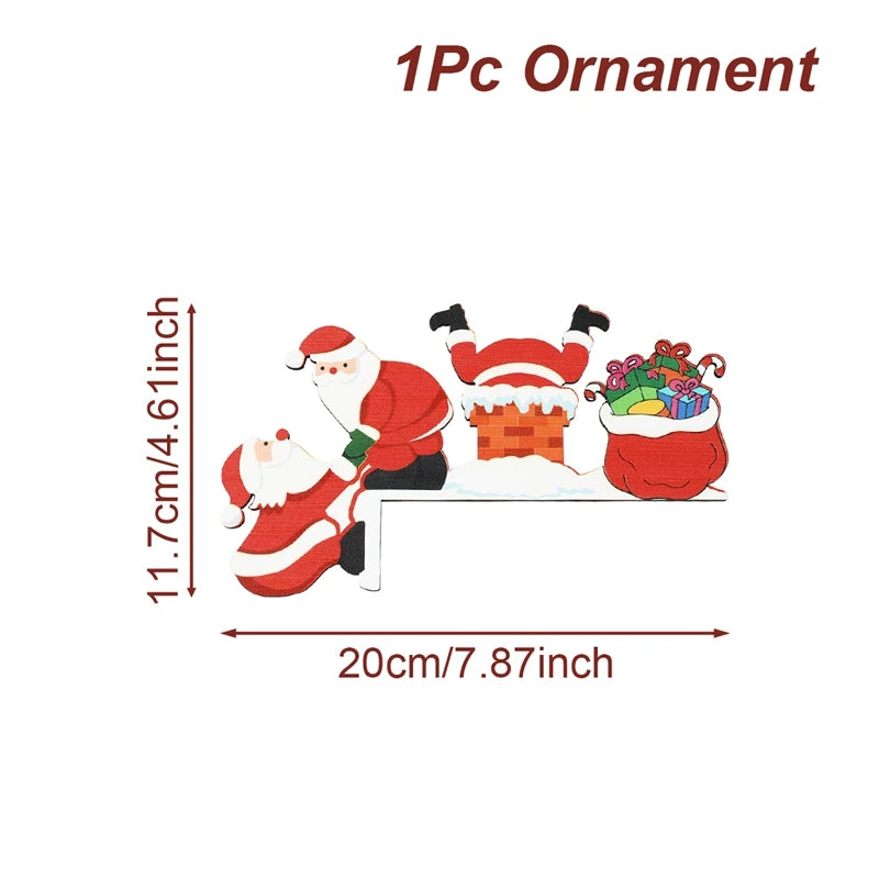 Weihnachtliche Holzdeko FrostiHome | Weihnachtsmann & Schneemann | Holz Türschild & Eckdeko | Weihnachten & Neujahr 2026