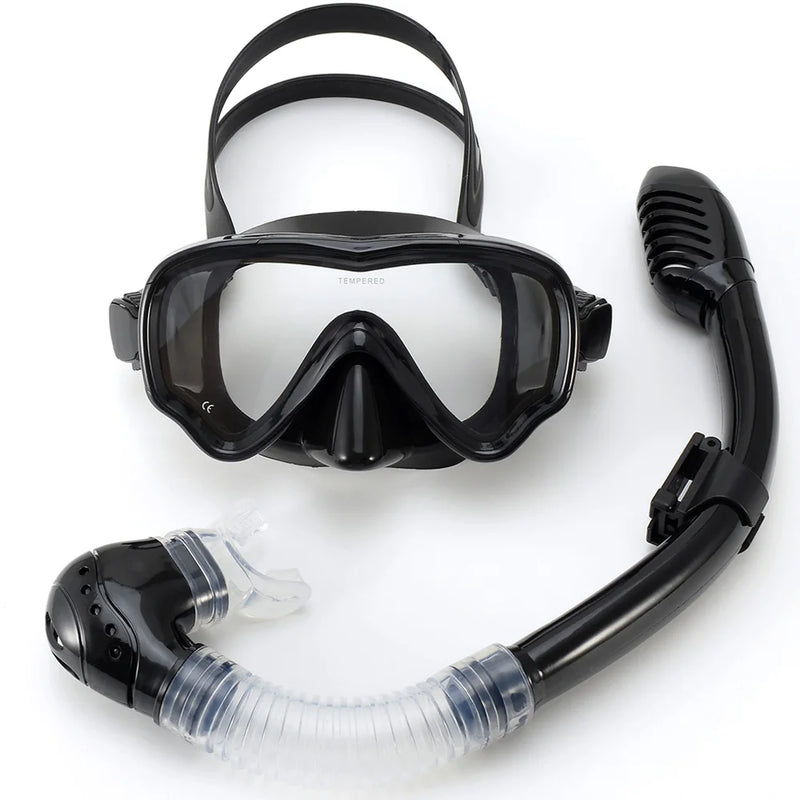 AquaJuni Kinder Tauchmaske mit Schnorchel | Anti-Beschlag & Auslaufsicher | Gehärtetes Glas & Silikon | Für Jungen & Mädchen 7–15 Jahre