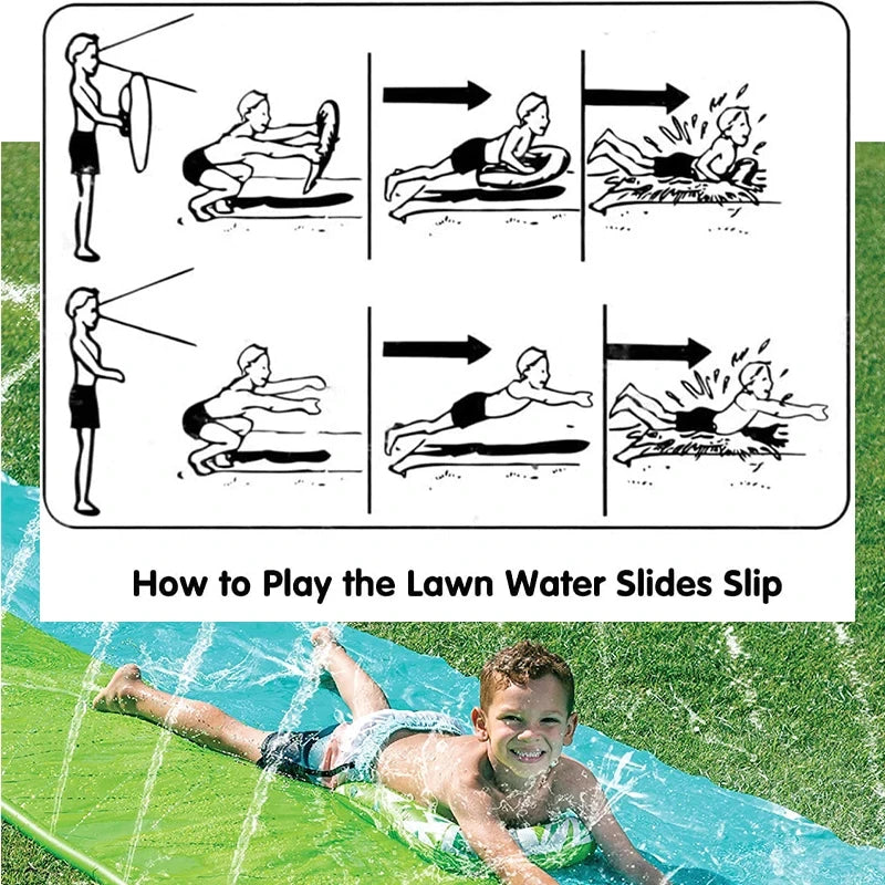 AquaRush Wasserrutsche | Aufblasbare Wasserrutschbahn mit Sprinklerfunktion | Für Garten & Outdoor | Sommer-Spielspaß für Kinder