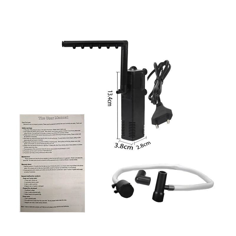 AquaThero Wasserfilterpumpe für Aquarien | Tauchsaugpumpe mit Filter & Sauerstoffzufuhr | Für Süß- & Salzwasser | EU-Stecker