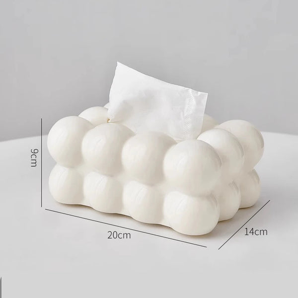 CloudEase Taschentuchbox im Wolken-Design | Stilvoller Papierspender für Wohnzimmer, Küche & Auto | PP-Material | 20 × 13 × 12 cm