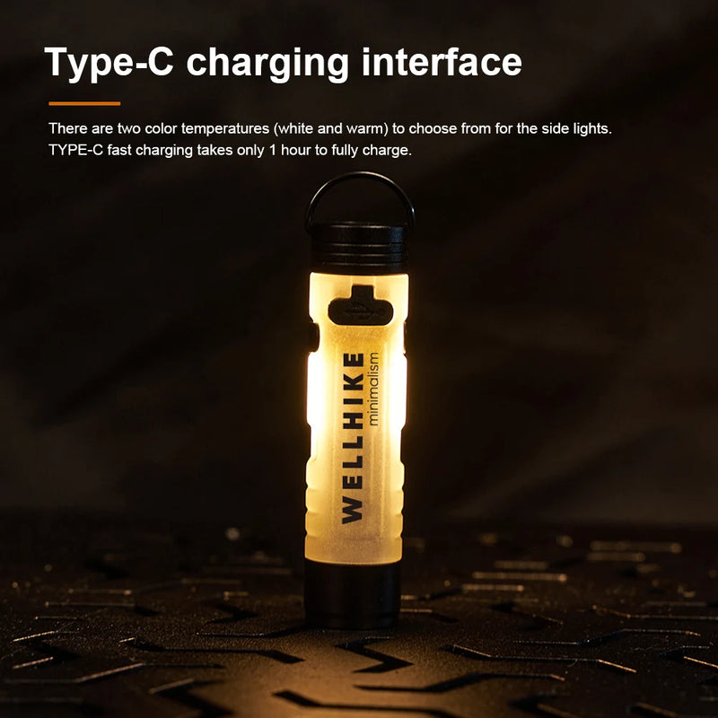 Mini Taschenlampe LUMIRO PocketBeam | 350 lm | Magnetisch & mit Haken | USB-C Aufladbar | Für Camping & Outdoor