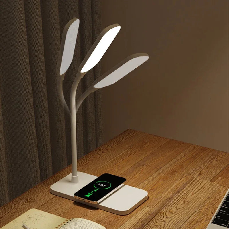 Velura LightDock LED Schreibtischlampe | Mit Wireless Charger & USB-Port | Touch-Dimmung & Augenschonend | Modern