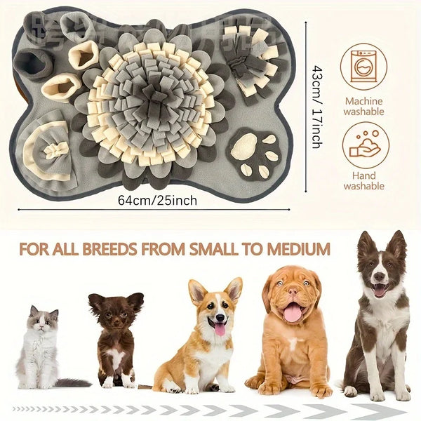 Schnüffelteppich für Hunde | Interaktives Suchspielzeug | Rutschfest & Langlebig | Weiches Fleece