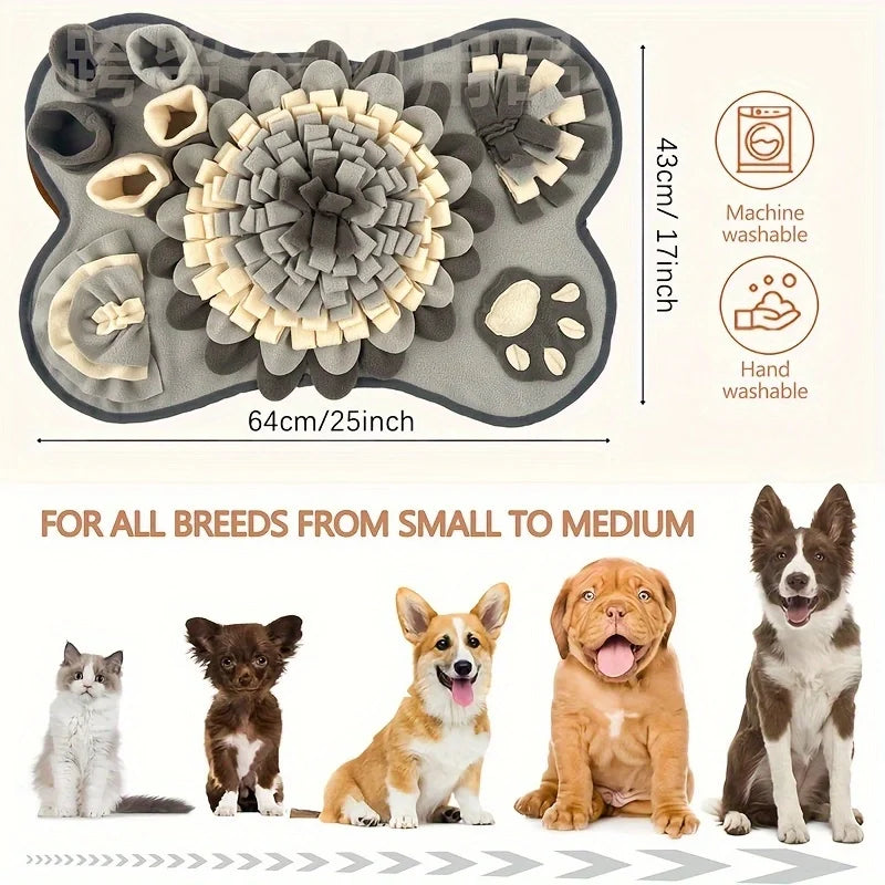 Schnüffelteppich für Hunde | Interaktives Suchspielzeug | Rutschfest & Langlebig | Weiches Fleece
