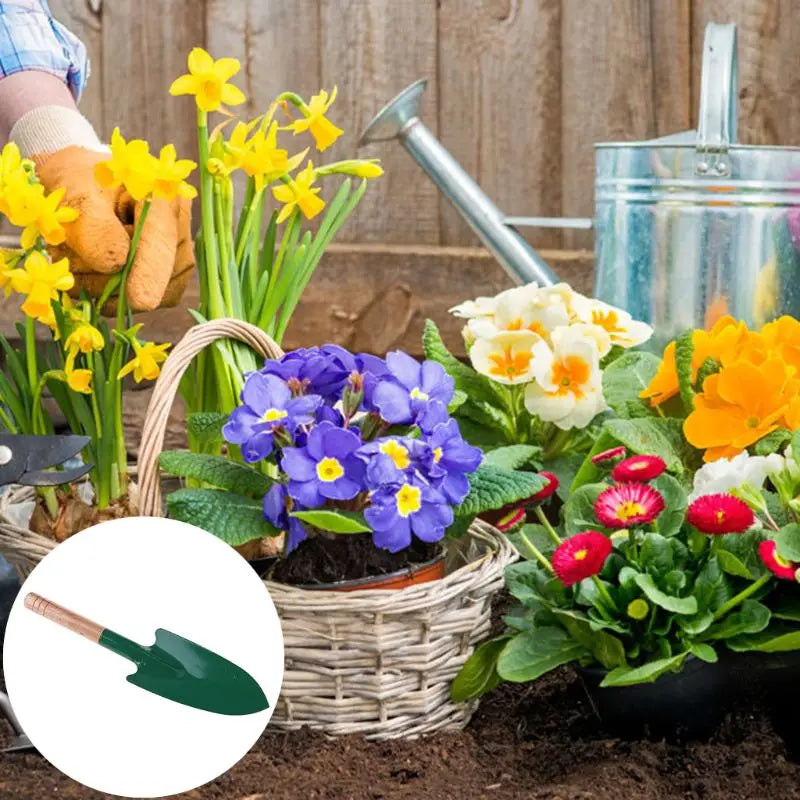 Floronix Gartenschaufel mit Holzgriff | Verstärkte Handschaufel für lockere & feste Böden | Leicht & handlich für Pflanzen und Gartenarbeit