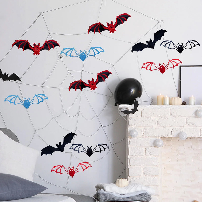 BatCave Halloween Wandsticker | 3D Fledermaus Deko | 12-teilig | Abnehmbar & Wiederverwendbar