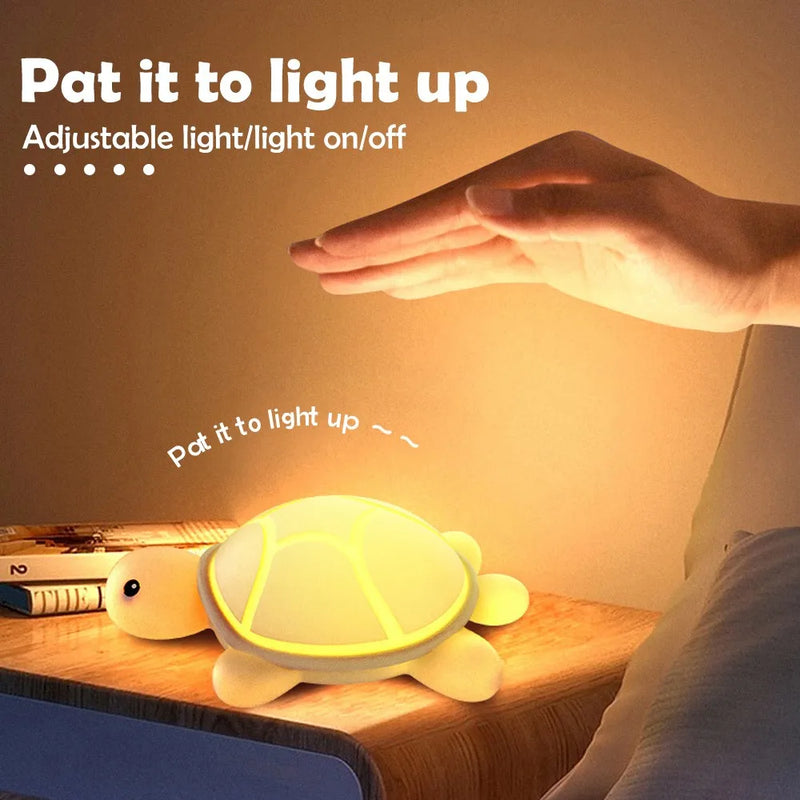 ShellGlow LED Nachtlicht | Niedliche Schildkröte | Weiches Silikon | Farbwechsel & Warmlicht | USB-C Wiederaufladbar | 10,2 × 15,8 × 6,1 cm