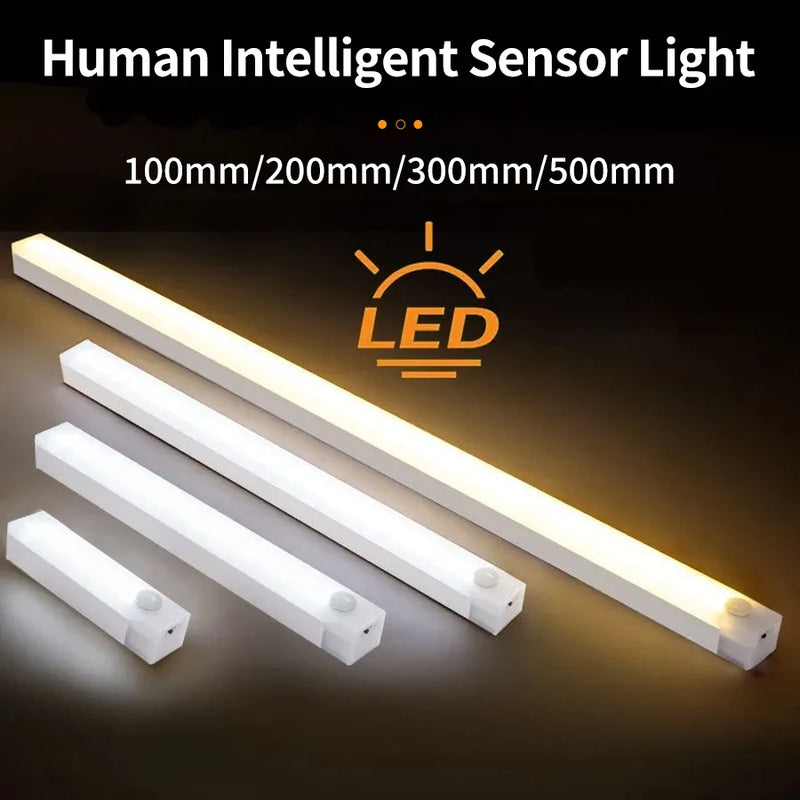LumoSense Kabelloses LED-Nachtlicht mit Bewegungssensor | Wiederaufladbar & Dimmbar | Für Schrank, Küche & Schlafzimmer | Versch. Größen