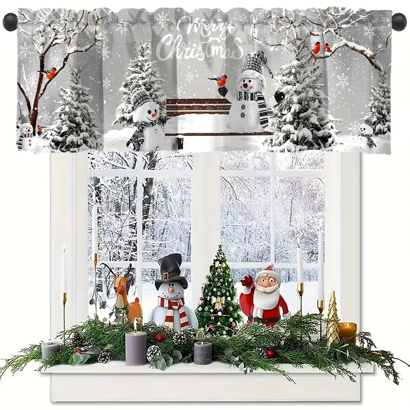 Weihnachts-Kurzgardinen NoëlHome | Festliche Fensterdeko | 100 % Polyester | Für Küche & Bad | 2025 Weihnachtskollektion