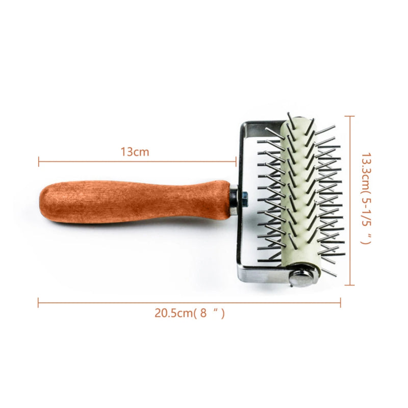 PizzaDock Pro | Teigstupfer aus Edelstahl & Holzgriff | Blasenfrei & Schnell | 20,5 x 13,3 cm